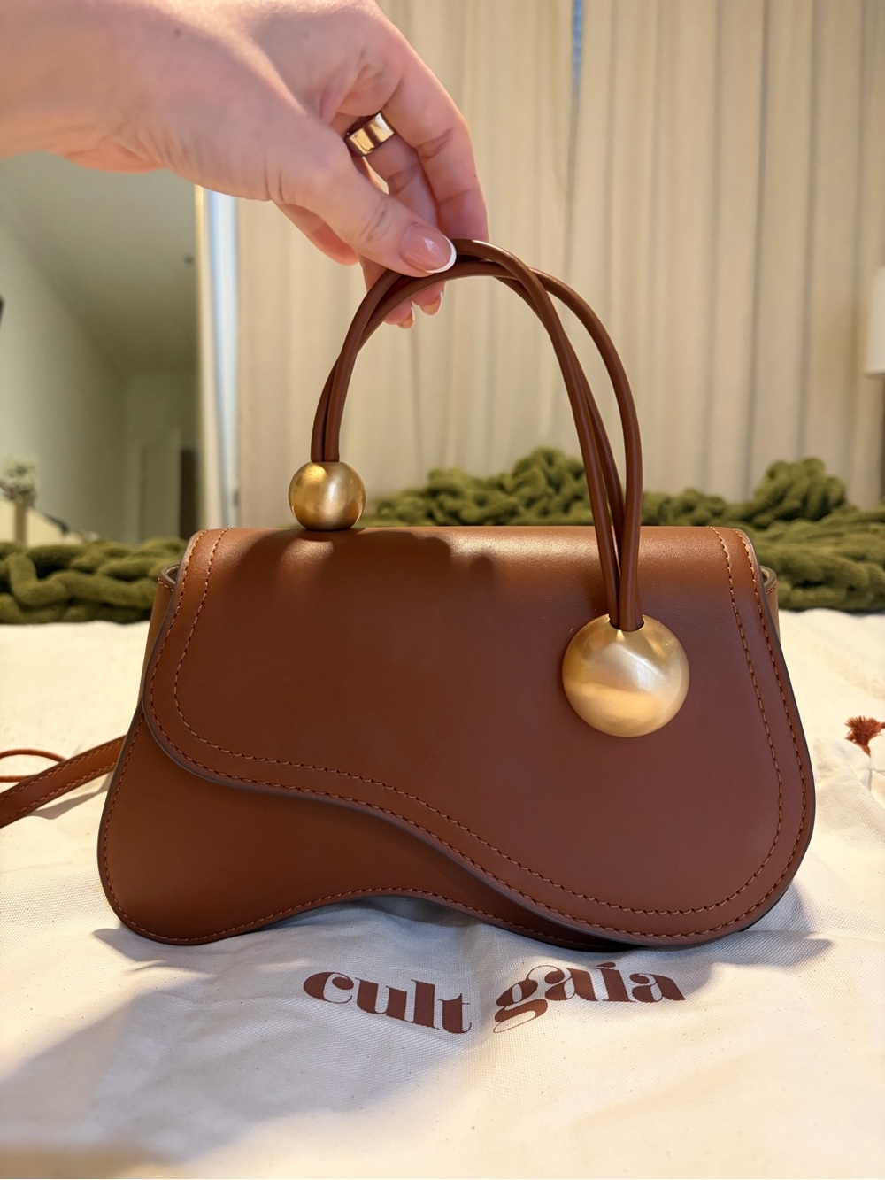 Cult Gaia Kazia Leather Top Handle Bag
